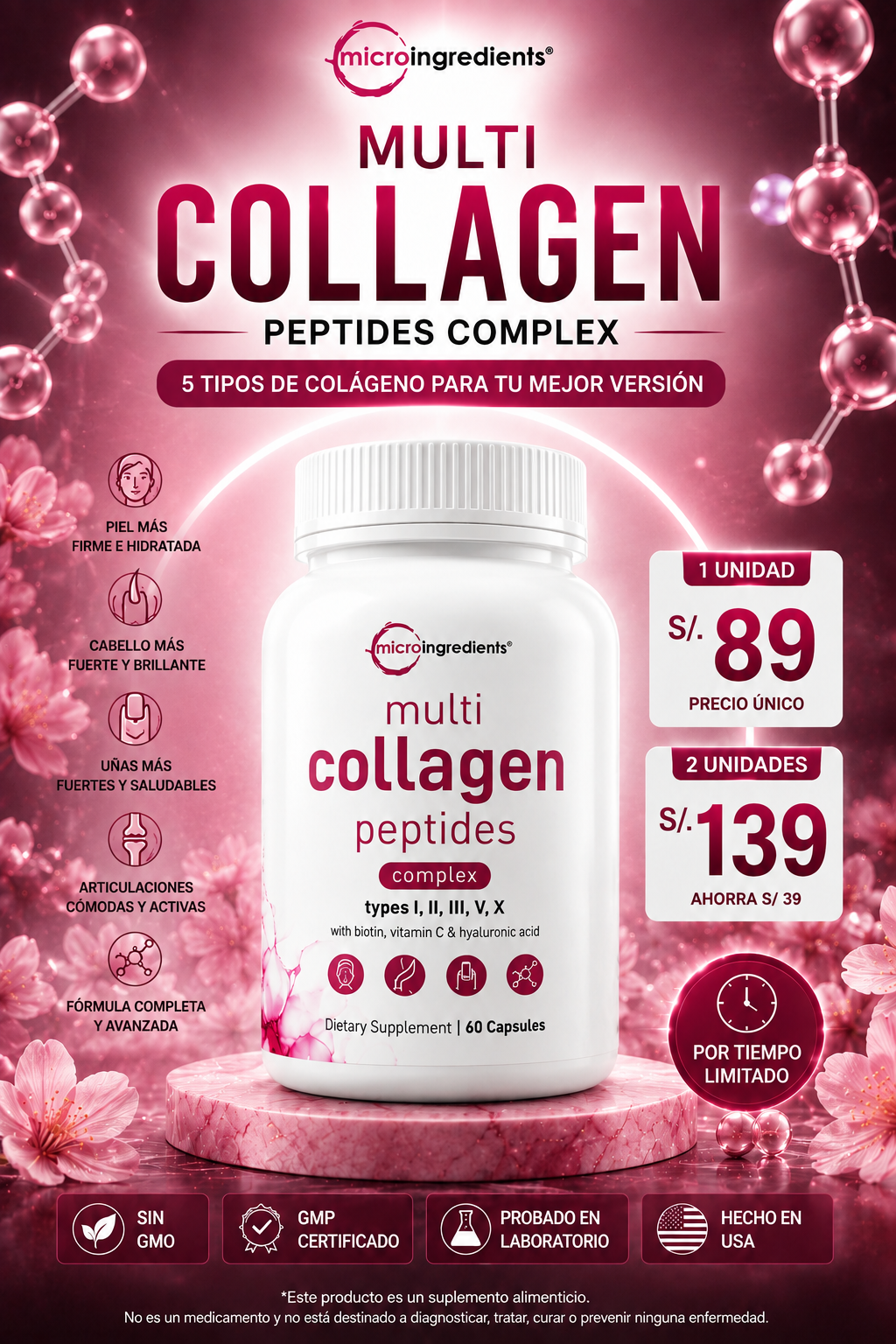 Multi Colageno Peptides |  60 Cap